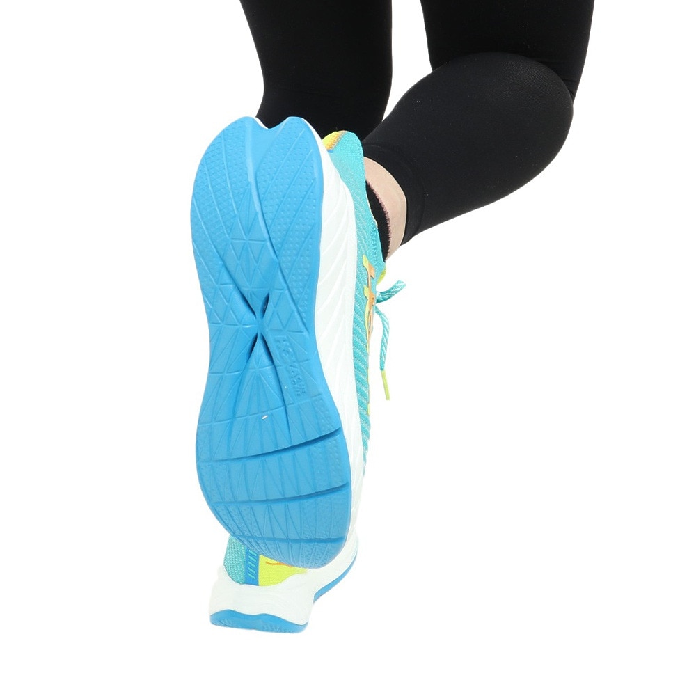 ホカ（HOKA）（レディース）ランニングシューズ カーボン X 3 レギュラー グリーン イエロー 1123193-CEPR スニーカー トレーニング クッション 軽量