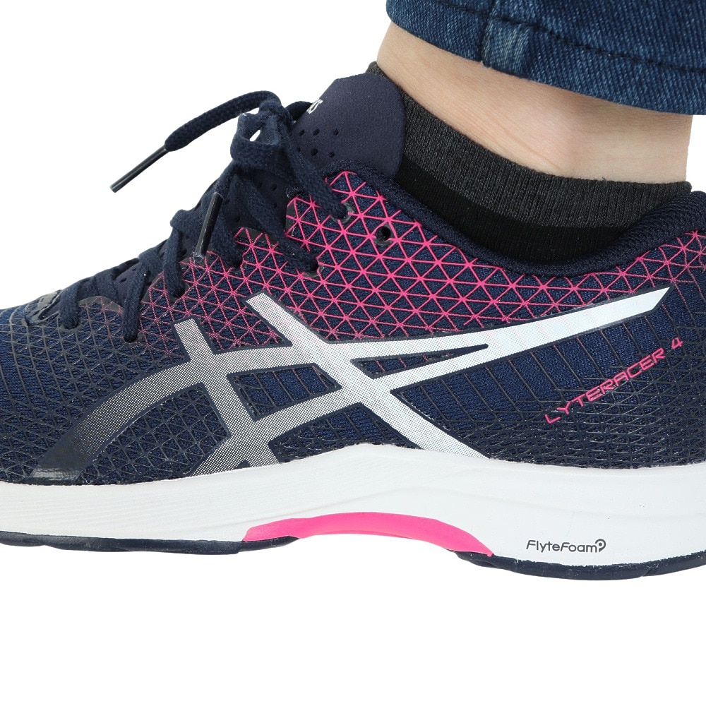 アシックス（ASICS）（レディース）ランニングシューズ ライトレーサー 4 ネイビー 1012B192.401 スニーカー ジョギング トレーニング クッション