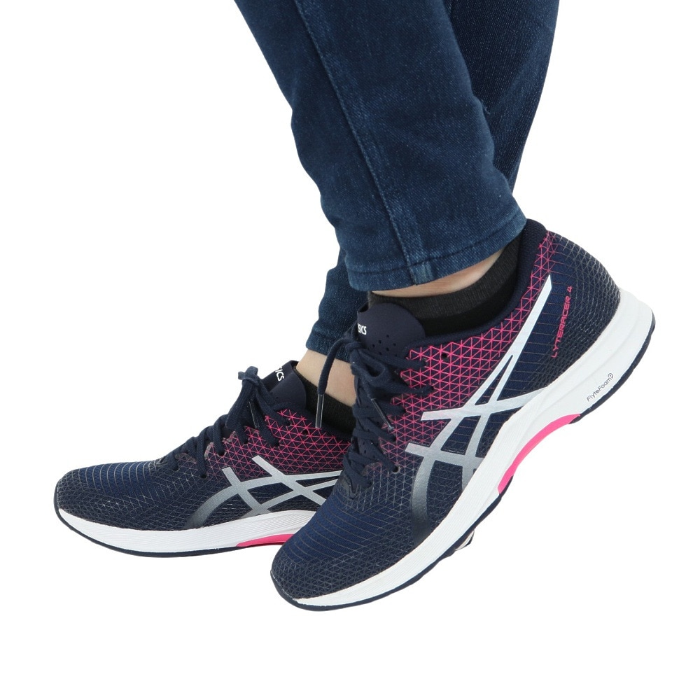 アシックス（ASICS）（レディース）ランニングシューズ ライトレーサー 4 ネイビー 1012B192.401 スニーカー ジョギング トレーニング クッション