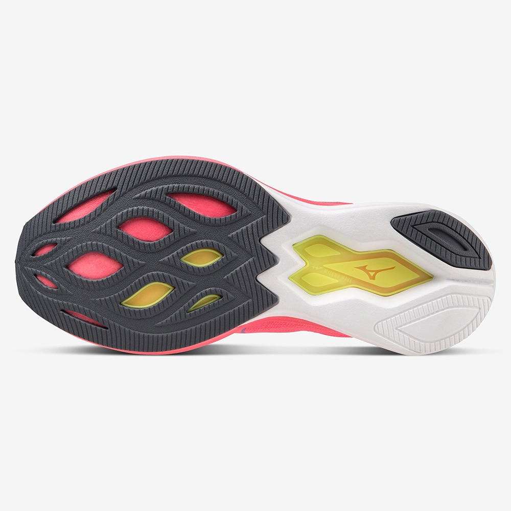 ミズノ（MIZUNO）（レディース）ランニングシューズ ウエーブリベリオンソニック ピンク J1GD233021 スニーカー トレーニング 部活 軽量 通気性 厚底
