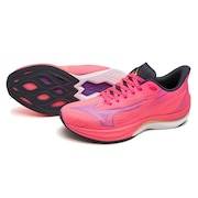 ミズノ（MIZUNO）（レディース）ランニングシューズ ウエーブリベリオンソニック ピンク J1GD233021 スニーカー トレーニング 部活 軽量 通気性 厚底