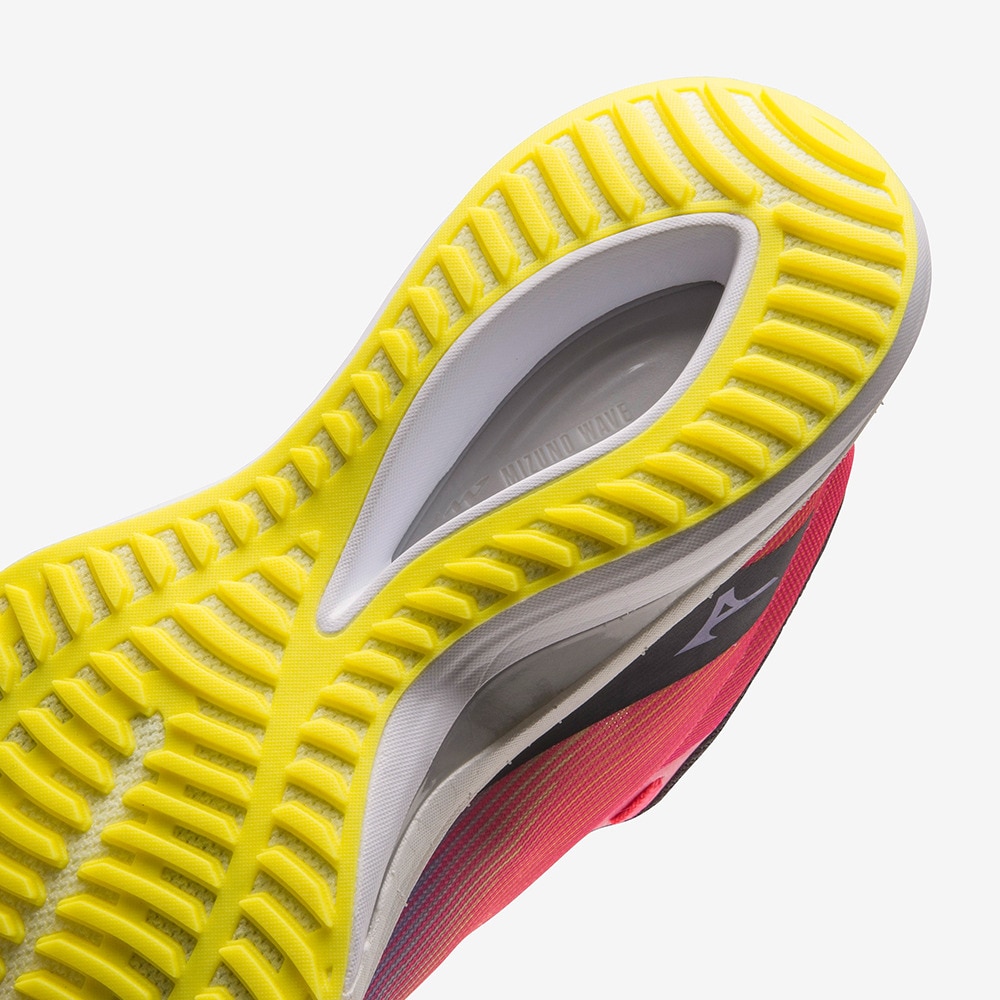 ミズノ（MIZUNO）（レディース）ランニングシューズ ウエーブリベリオンフラッシュ ピンク パープル J1GD233571 スニーカー トレーニング 部活 軽量 通気性