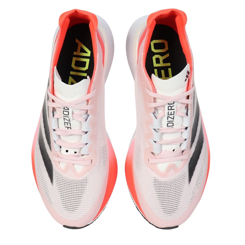 アディダス（adidas）（レディース）ランニングシューズ アディゼロボストン 12 ピンク IF9218 スニーカー トレーニング クッション 軽量 部活 マラソン