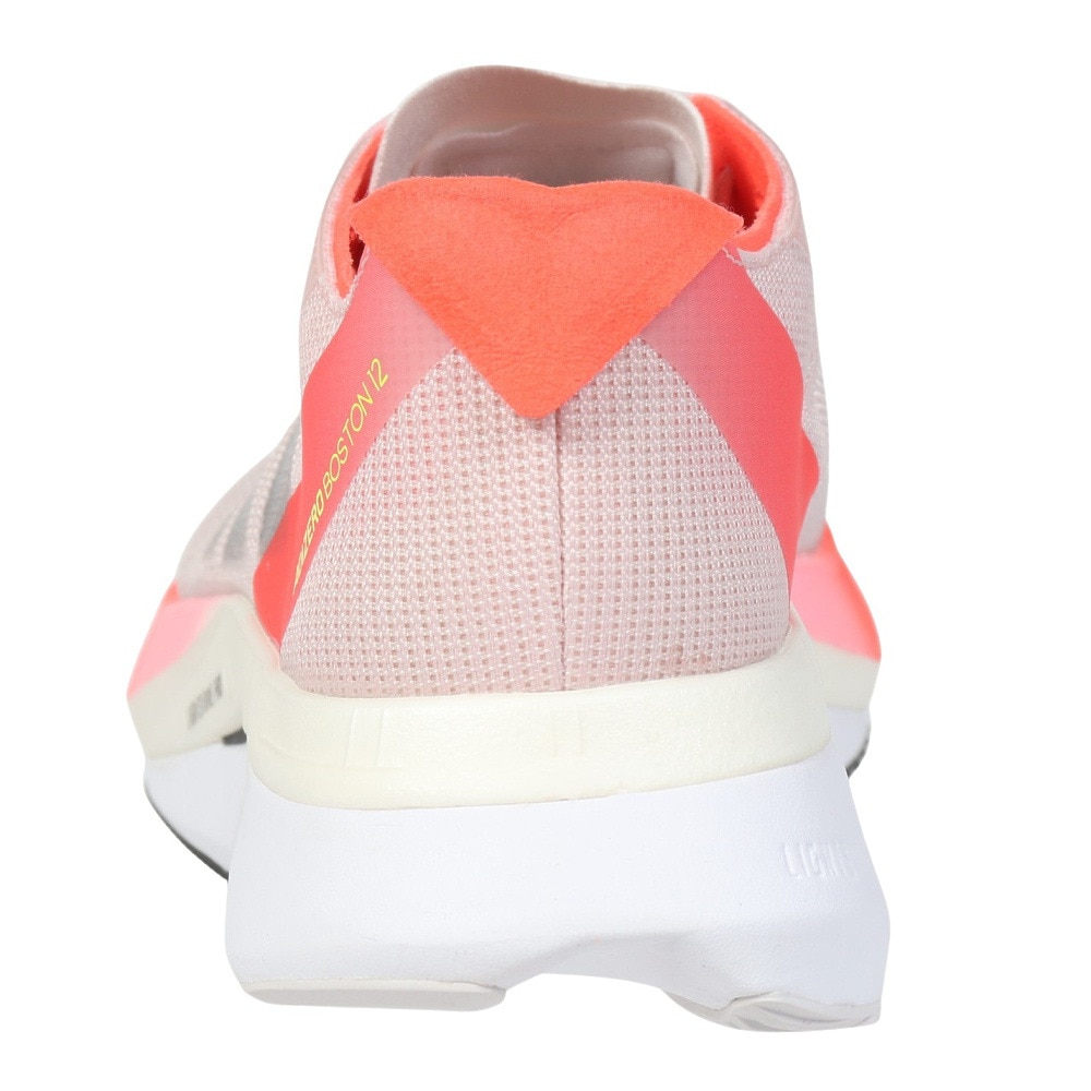 アディダス（adidas）（レディース）ランニングシューズ アディゼロボストン 12 ピンク IF9218 スニーカー トレーニング クッション 軽量 部活 マラソン