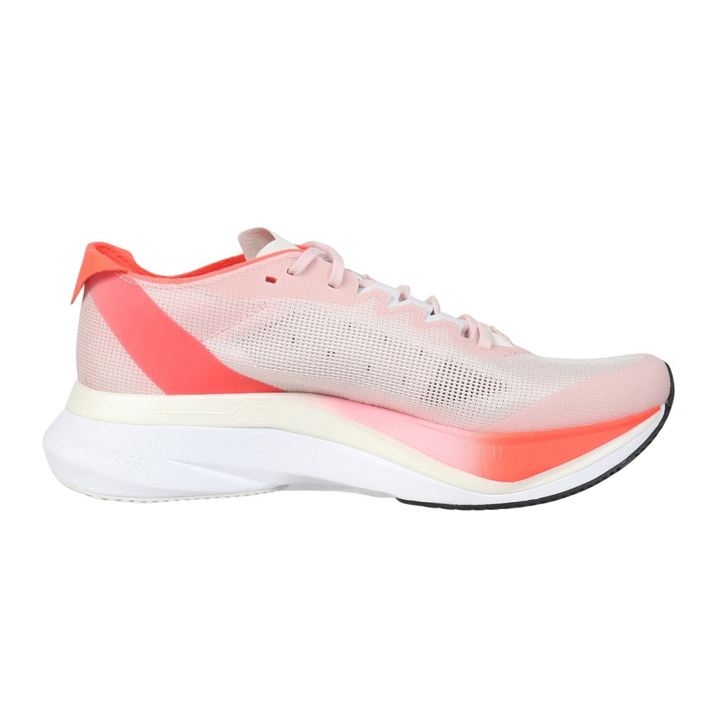 アディダス（adidas）（レディース）ランニングシューズ アディゼロボストン 12 ピンク IF9218 スニーカー トレーニング クッション 軽量 部活 マラソン