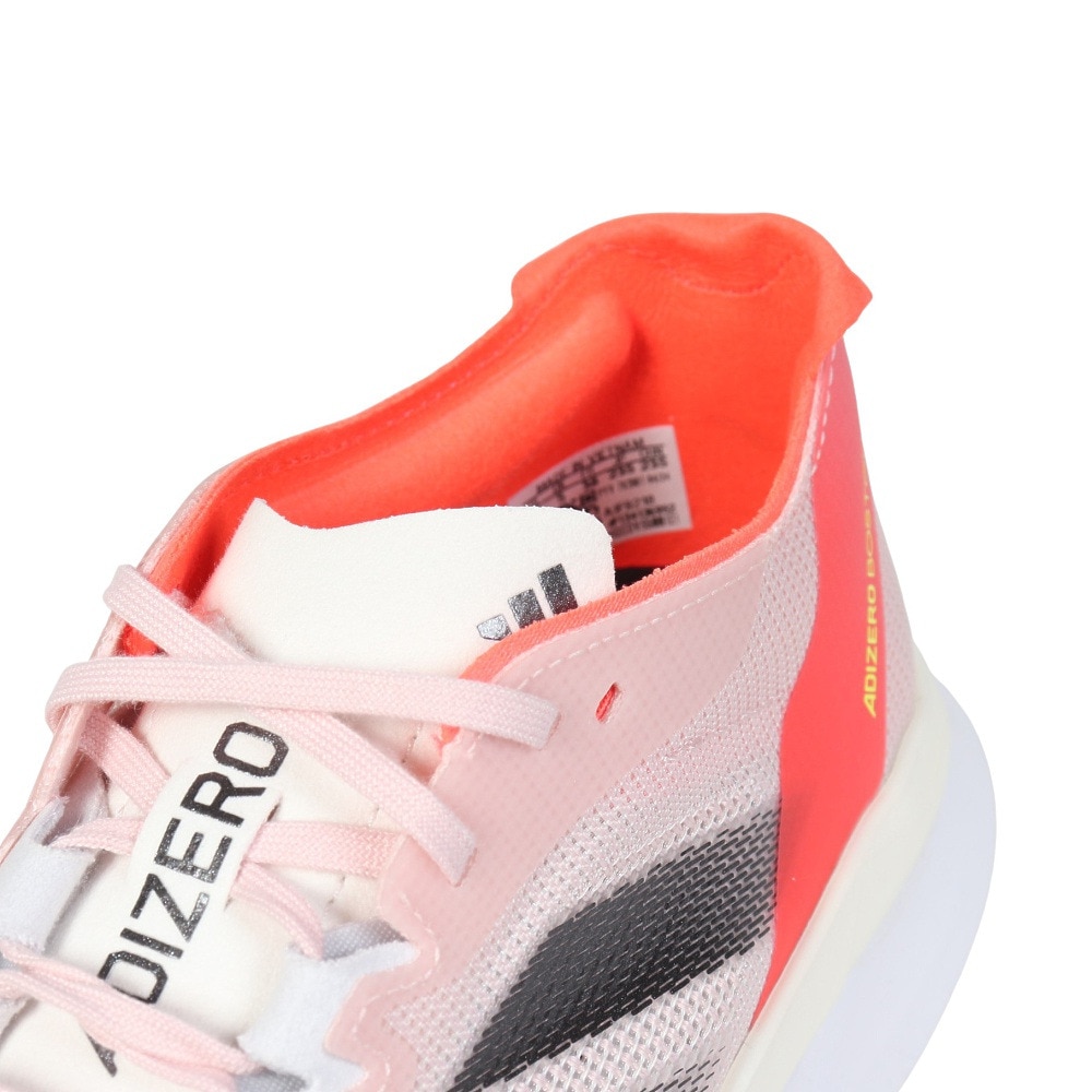アディダス（adidas）（レディース）ランニングシューズ アディゼロボストン 12 ピンク IF9218 スニーカー トレーニング クッション 軽量 部活 マラソン