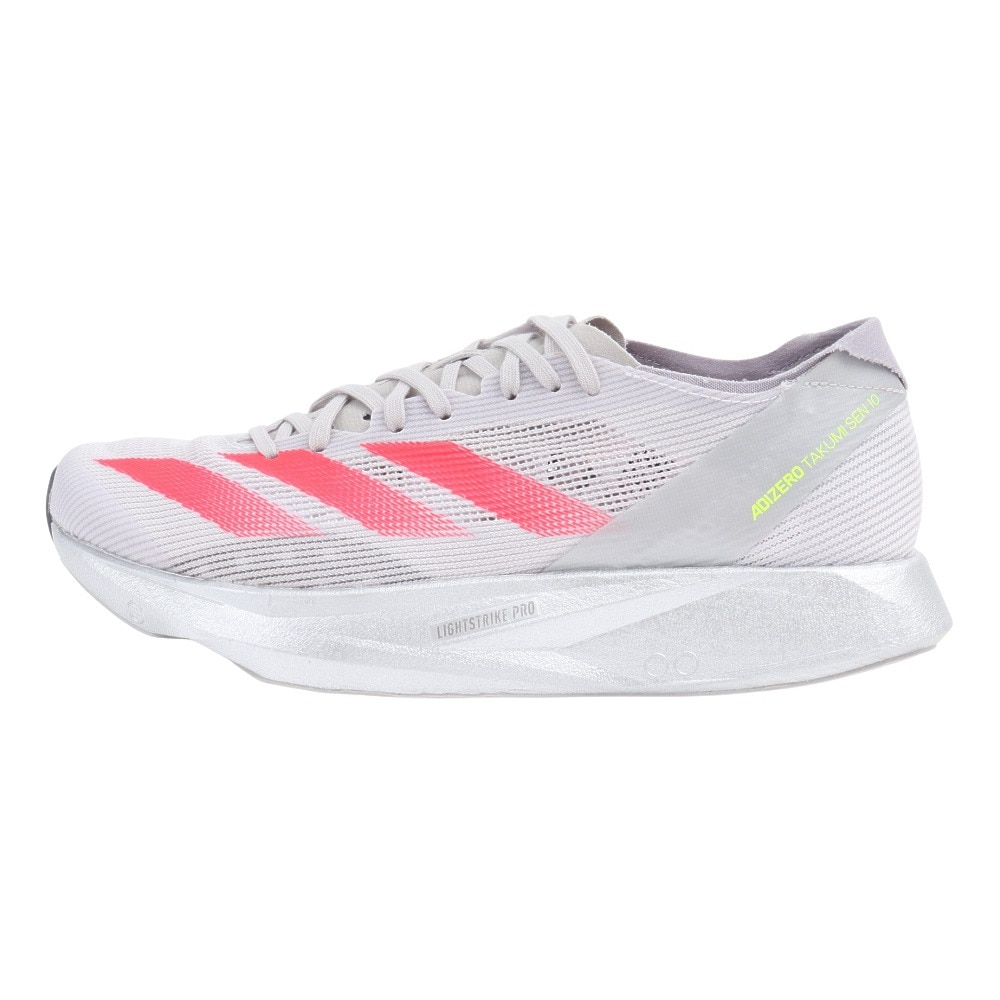 アディダス（adidas）（レディース）ランニングシューズ アディゼロタクミセン10 W グレー IG1980 スニーカー トレーニング 部活 マラソン サポート性 