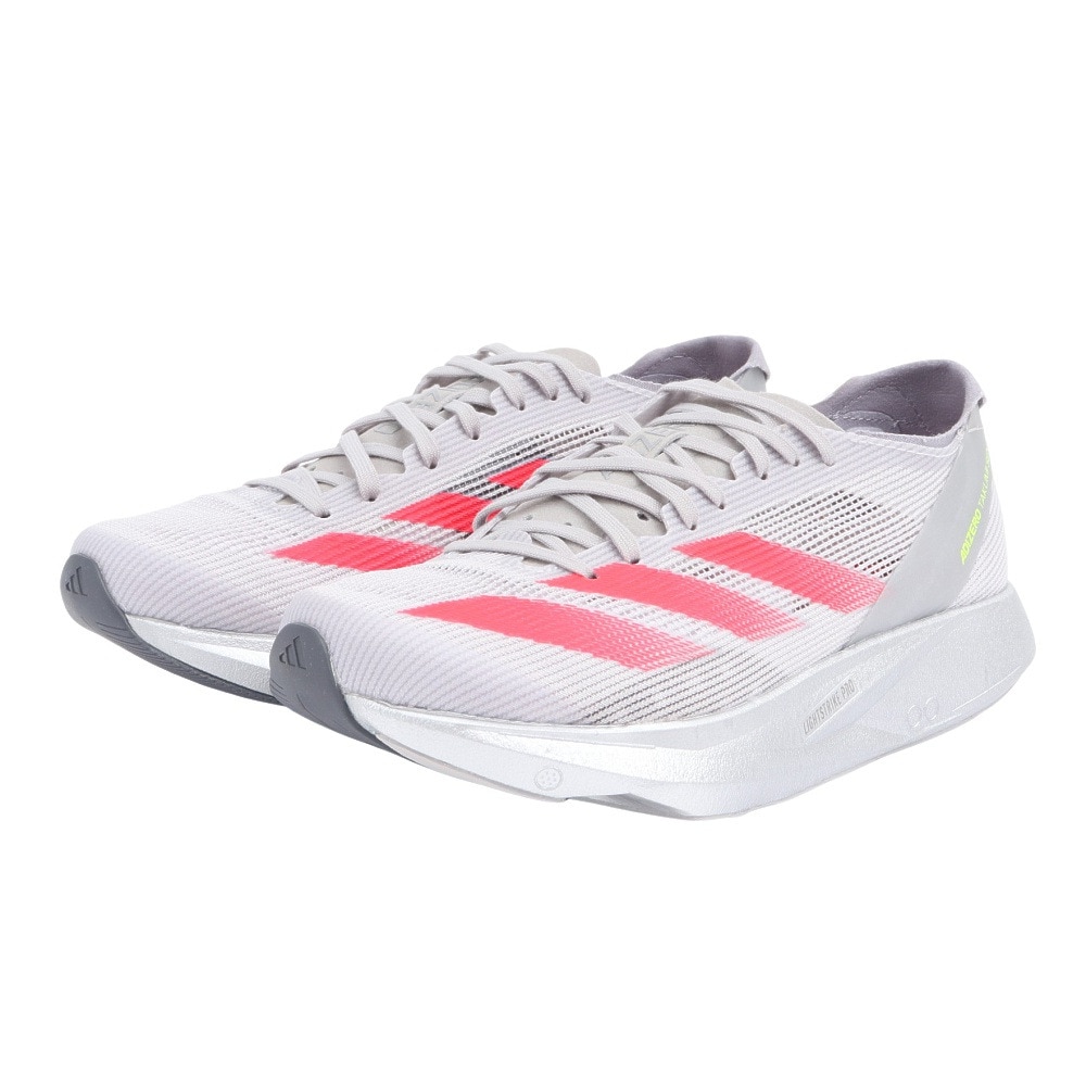 アディダス（adidas）（レディース）ランニングシューズ アディゼロタクミセン10 W グレー IG1980 スニーカー トレーニング 部活 マラソン サポート性 
