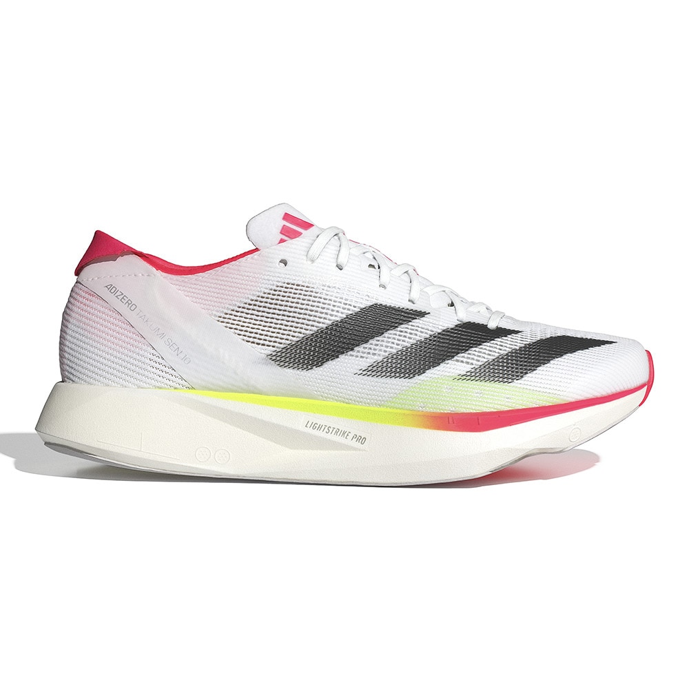 アディダス（adidas）（レディース）ランニングシューズ アディゼロ タクミセン 10 ホワイト IH5717 スニーカー トレーニングシューズ 部活 軽量 クッション