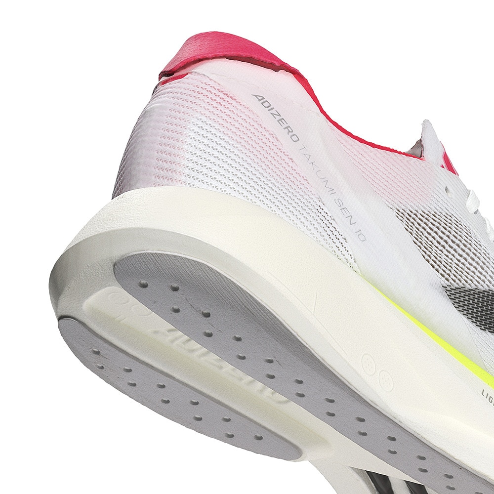 アディダス（adidas）（レディース）ランニングシューズ アディゼロ タクミセン 10 ホワイト IH5717 スニーカー トレーニングシューズ 部活 軽量 クッション