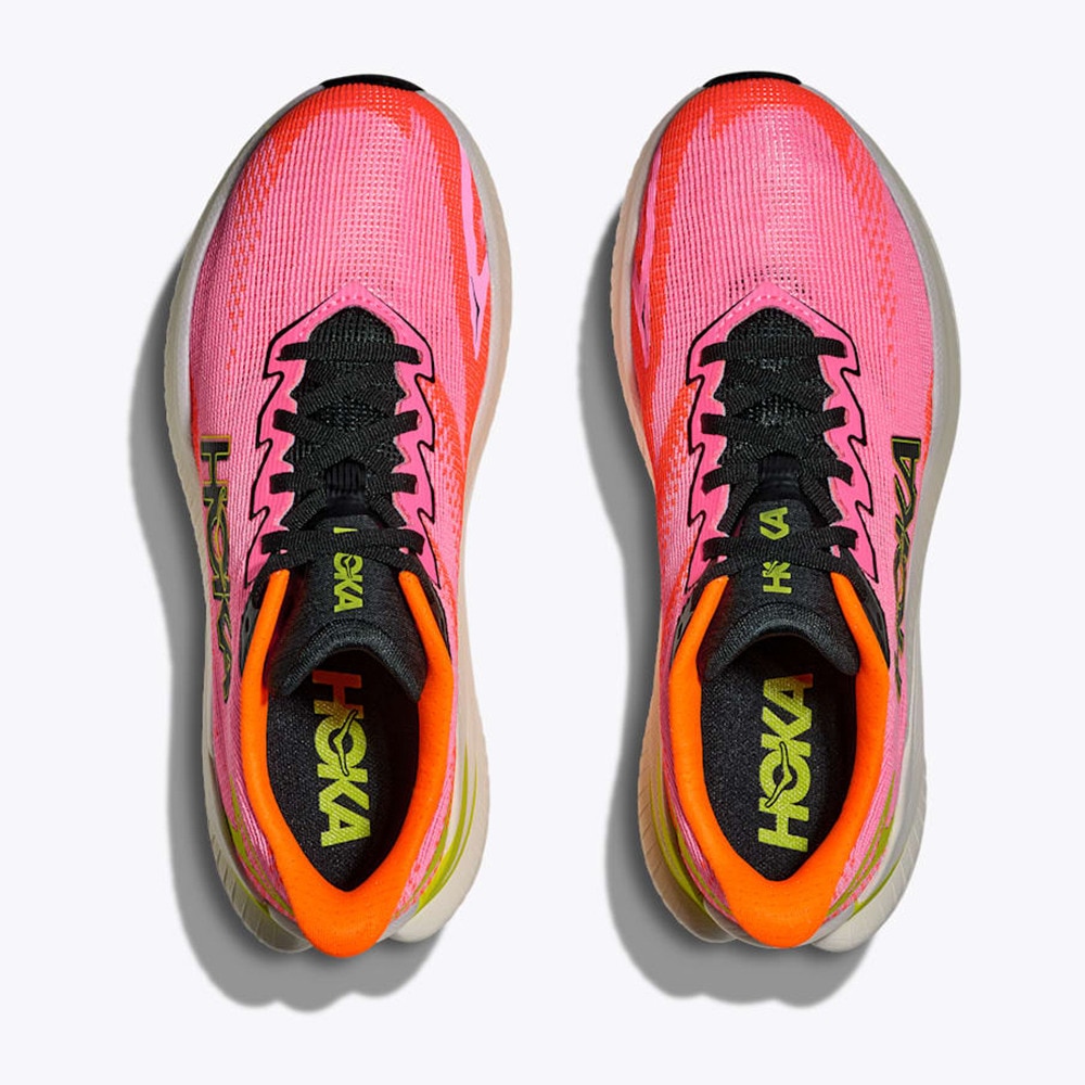 ホカ（HOKA）（レディース）ランニングシューズ トレーニングシューズ 部活 マッハ X 3 ピンク イエロー 1168721-NNRS スニーカー
