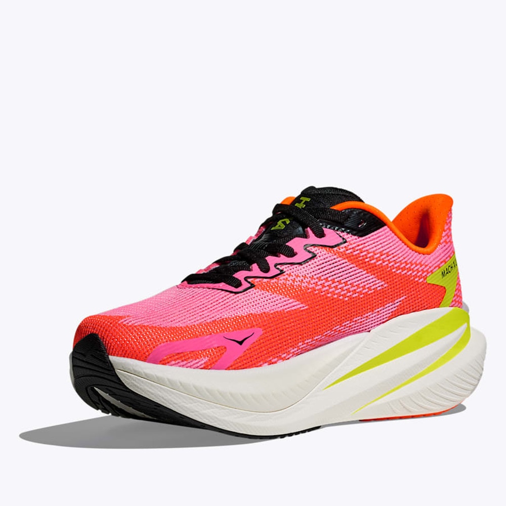 ホカ（HOKA）（レディース）ランニングシューズ トレーニングシューズ 部活 マッハ X 3 ピンク イエロー 1168721-NNRS スニーカー