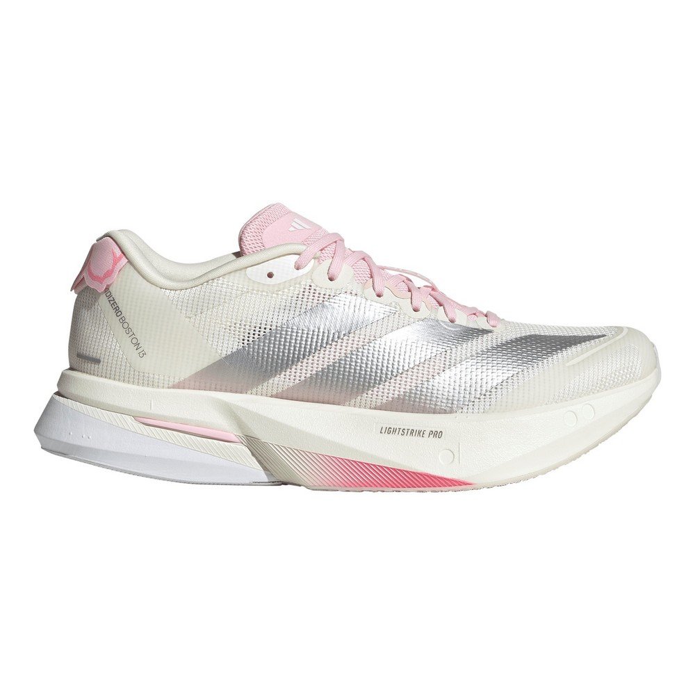 アディダス（adidas）（レディース）ランニングシューズ トレーニングシューズ 部活 アディゼロ ボストン 13 ホワイト シルバー OOV17-JQ9667 スポーツ シューズ