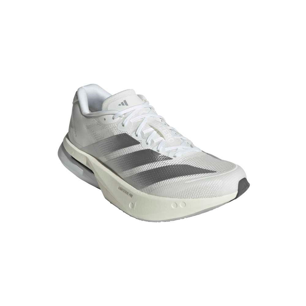 アディダス（adidas）（レディース）ランニングシューズ トレーニングシューズ 部活 アディゼロ ボストン 13 ホワイト シルバー ONE39-JS4948 スポーツ シューズ
