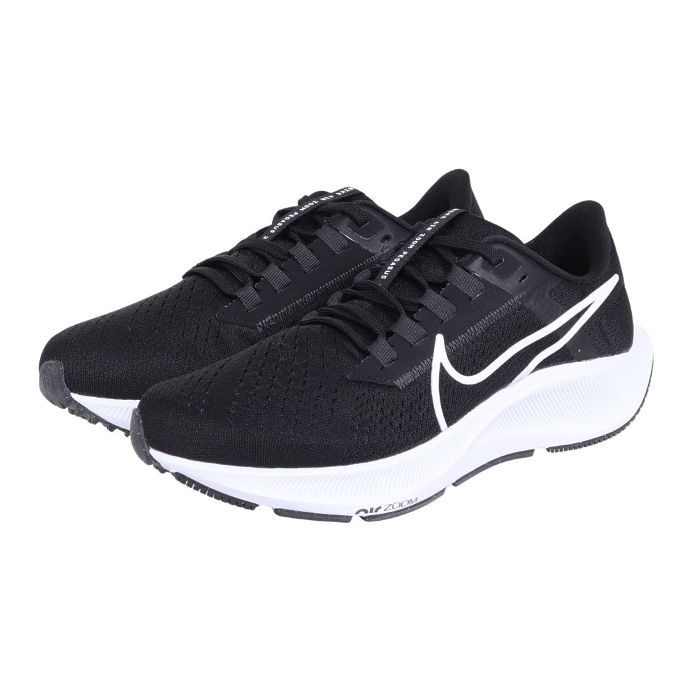 ナイキ（NIKE）（レディース）ランニングシューズ エア ズーム ペガサス 38 ワイド ブラック ホワイト CZ1819-002 スニーカー 幅広  軽量 駅伝 部活 マラソン スポーツ用品はスーパースポーツゼビオ