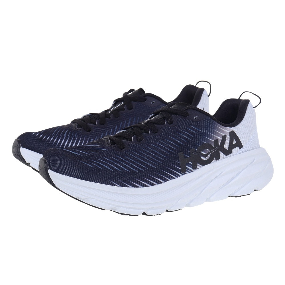 ホカ（HOKA）（レディース）ランニングシューズ リンコン 3 ブラック ホワイト 1119396-BWHT スニーカー ジョギング ウォーキング 軽量