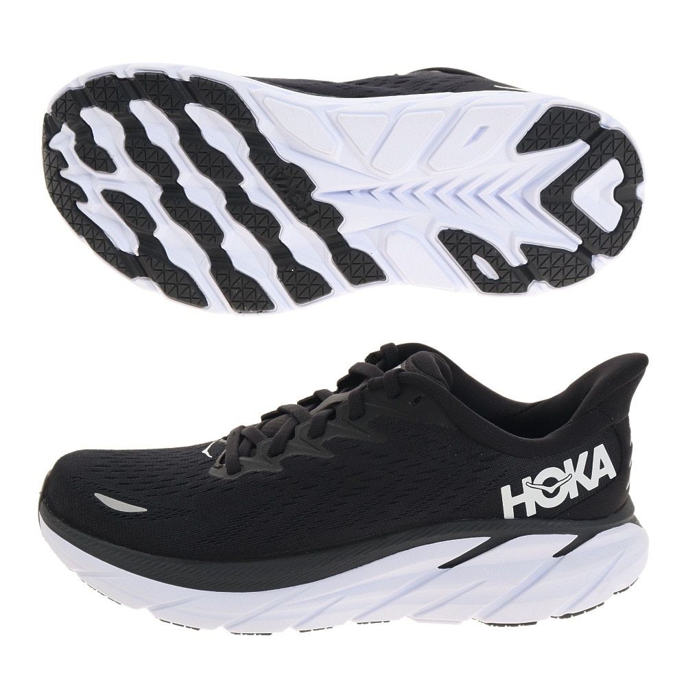 ホカ（HOKA）（レディース）ランニングシューズ クリフトン 8 ワイド 1121375-BWHT ジョギングシューズ マラソン