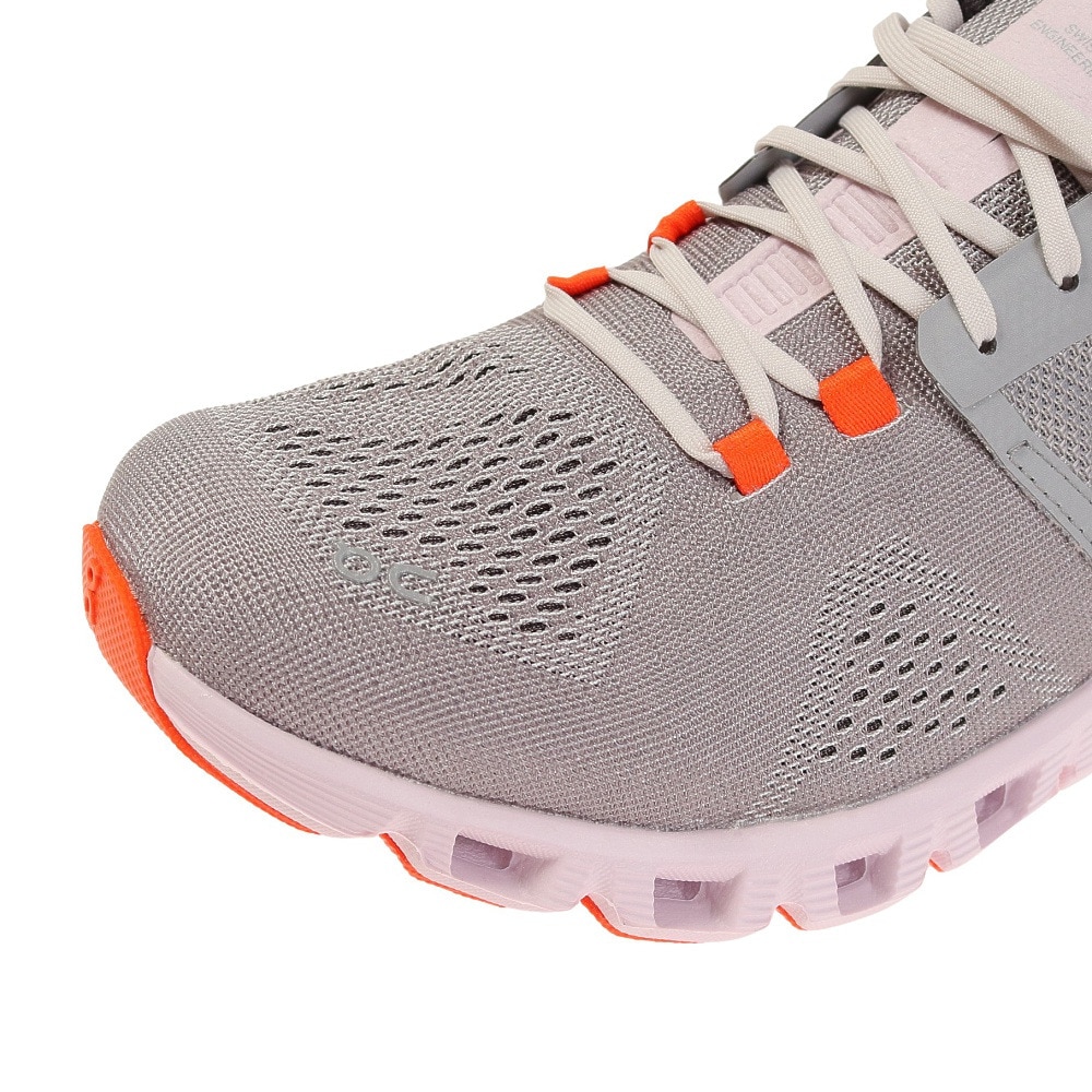 オン（On）（レディース）ランニングシューズ クラウドX グレー ピンク 40.99041 W スニーカー オールシーズン トレーニング ジョギング  軽快 デイリーユース
