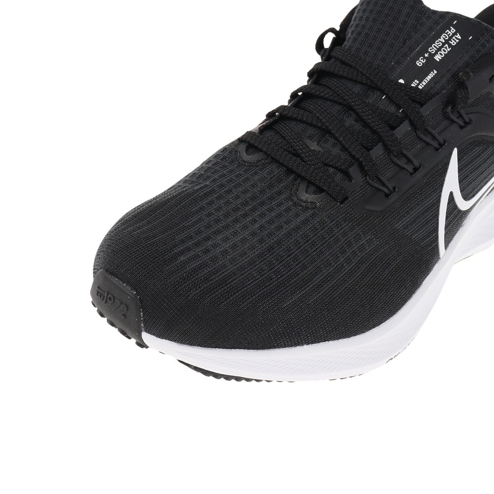 ナイキ（NIKE）（レディース）ランニングシューズ エア ズーム ペガサス 39 ワイド ブラック ホワイト DM0173-001 スニーカー 厚底 プレート 駅伝 マラソン 