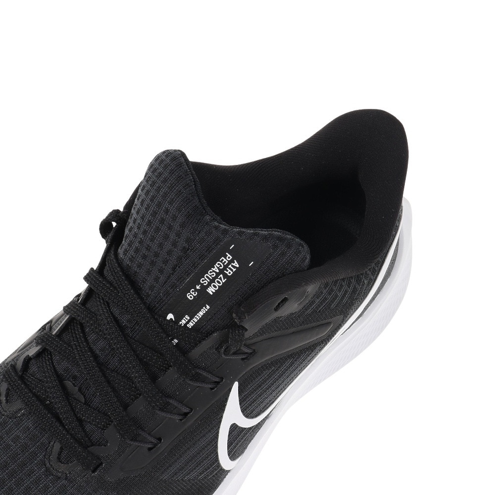 ナイキ（NIKE）（レディース）ランニングシューズ エア ズーム ペガサス 39 ワイド ブラック ホワイト DM0173-001 スニーカー 厚底 プレート 駅伝 マラソン 