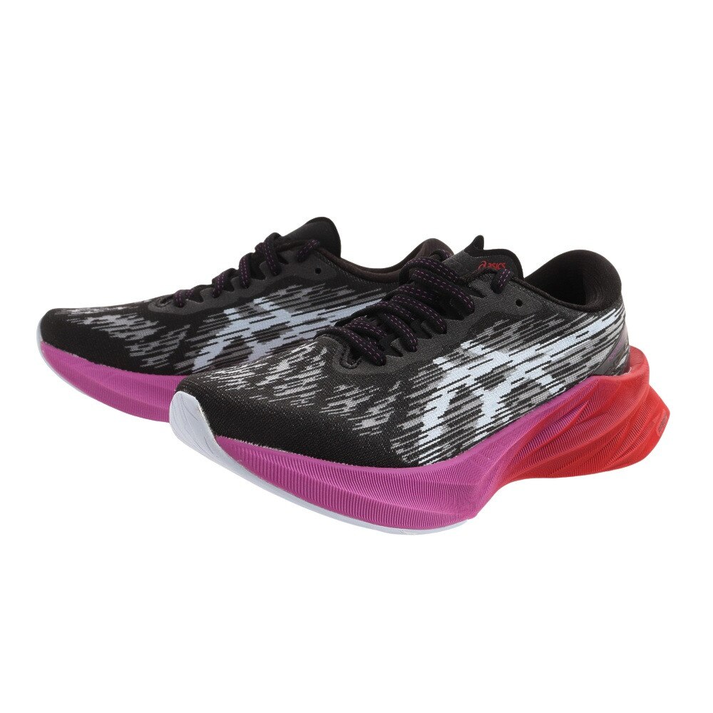 アシックス（ASICS）（レディース）ランニングシューズ ノバブラスト 3 ブラックパープル 1012B288.002 スニーカー 厚底 プレート  ジョギング 軽量 駅伝 部活