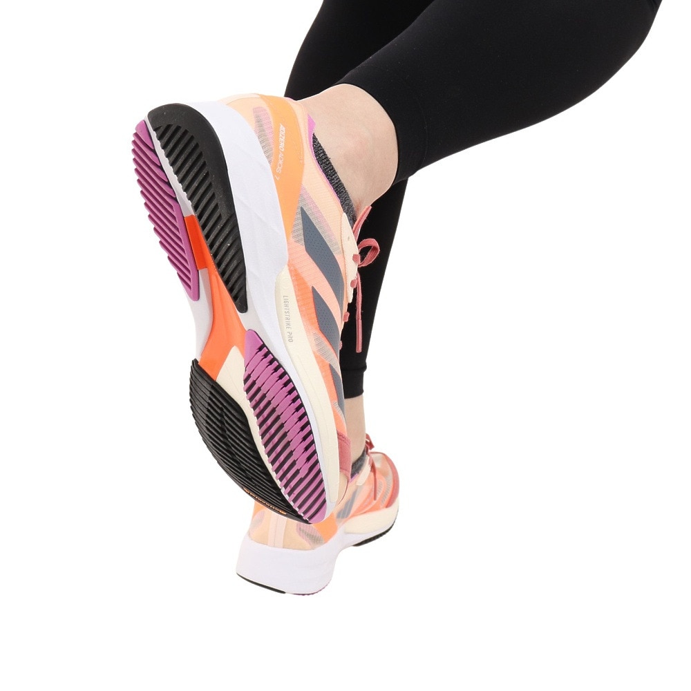 アディダス（adidas）（レディース）アディゼロ ジャパン 7 オレンジ GX6649 ランニングシューズ ジョギング スニーカー ウォーキング 陸上 運動靴 マラソン