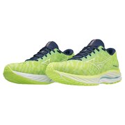 ミズノ（MIZUNO）（レディース）ランニングシューズ レディース 蛍光色 ウエーブライダー26 イエローホワイト J1GD220325 スニーカー