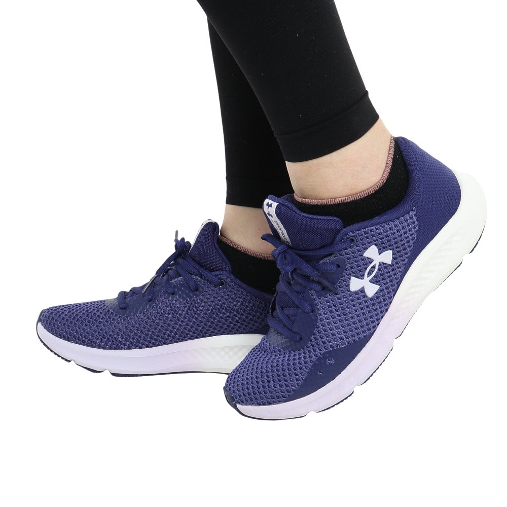 アンダーアーマー（UNDER ARMOUR）（レディース）ランニングシューズ チャージド パスート3 ネイビー パープル 3024889 501  スニーカー ジョギング クッション スポーツ用品はスーパースポーツゼビオ