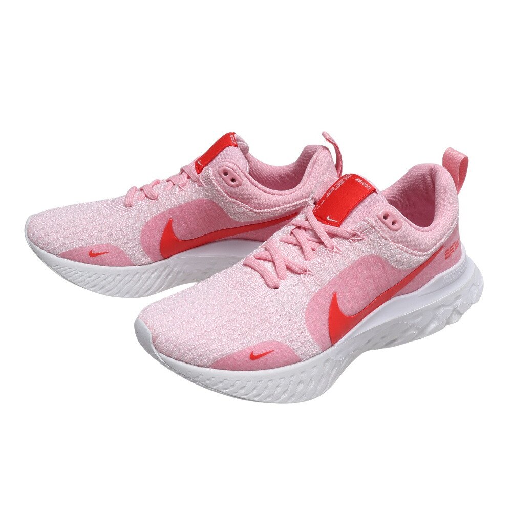 ナイキ(NIKE)(レディース)ランニングシューズ リアクト インフィニティ ラン フライニット 3 ピンク DZ3016-600 スニーカー トレーニング マラソン 部活