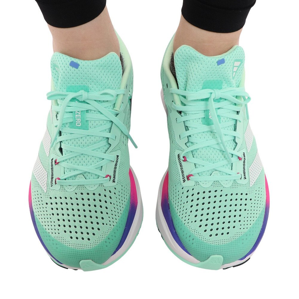 アディダス（adidas）（レディース）ランニングシューズ ジョギングシューズ 緑 レディース アディゼロ SL W GV9090 部活