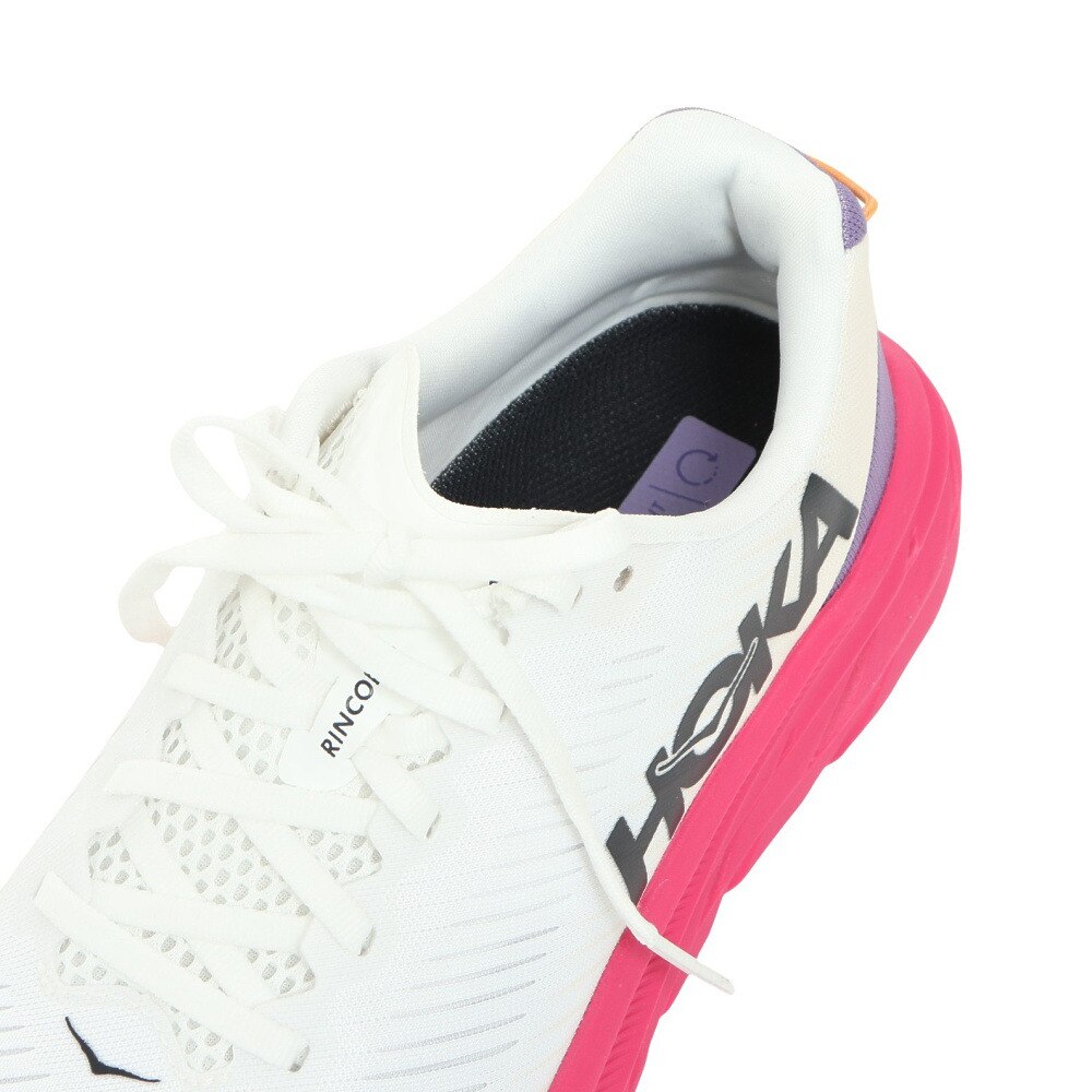 ホカ（HOKA）（レディース）ランニングシューズ リンコン3 レギュラー ホワイト ピンク 1119396-BDBE スニーカー トレーニング ジョグ クッション 軽量