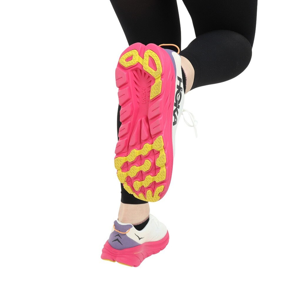 ホカ（HOKA）（レディース）ランニングシューズ リンコン3 レギュラー ホワイト ピンク 1119396-BDBE スニーカー トレーニング ジョグ クッション 軽量