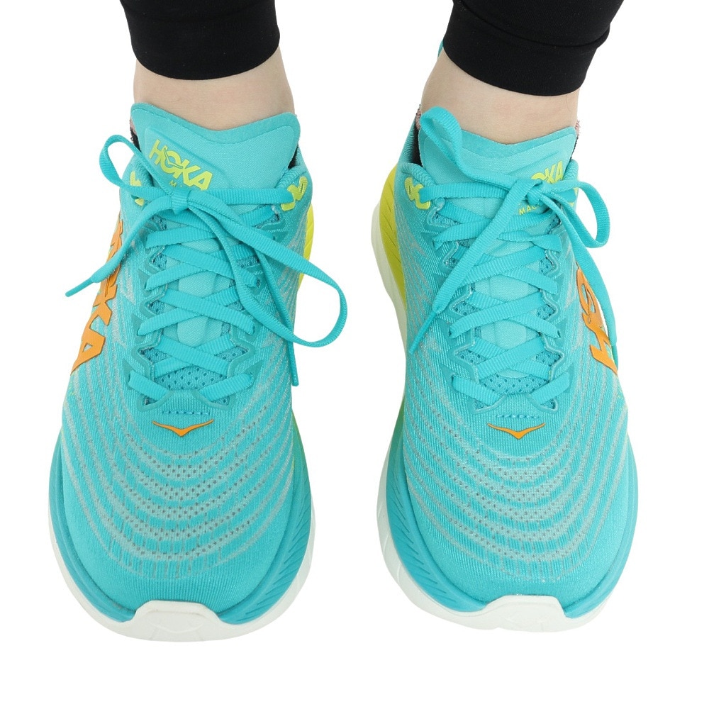 ホカ（HOKA）（レディース）ランニングシューズ マッハ 5 グリーン イエロー 1127894-CEPR スニーカー トレーニング ジョギング ロード 厚底