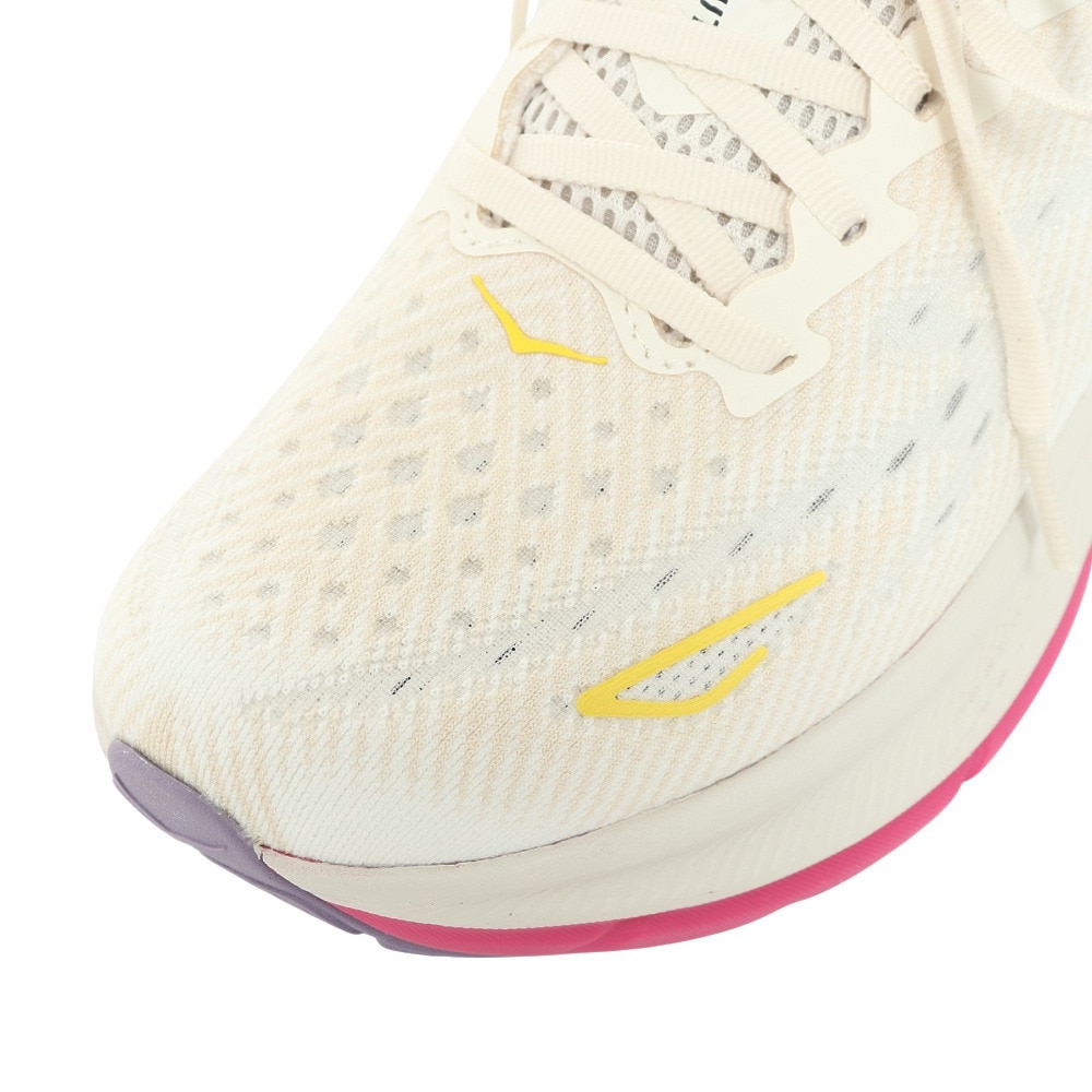 ホカ（HOKA）（レディース）ランニングシューズ クリフトン 9 レギュラー ホワイト ピンク 1127896-EBDB スニーカー トレーニング ジョギング ロード 厚底