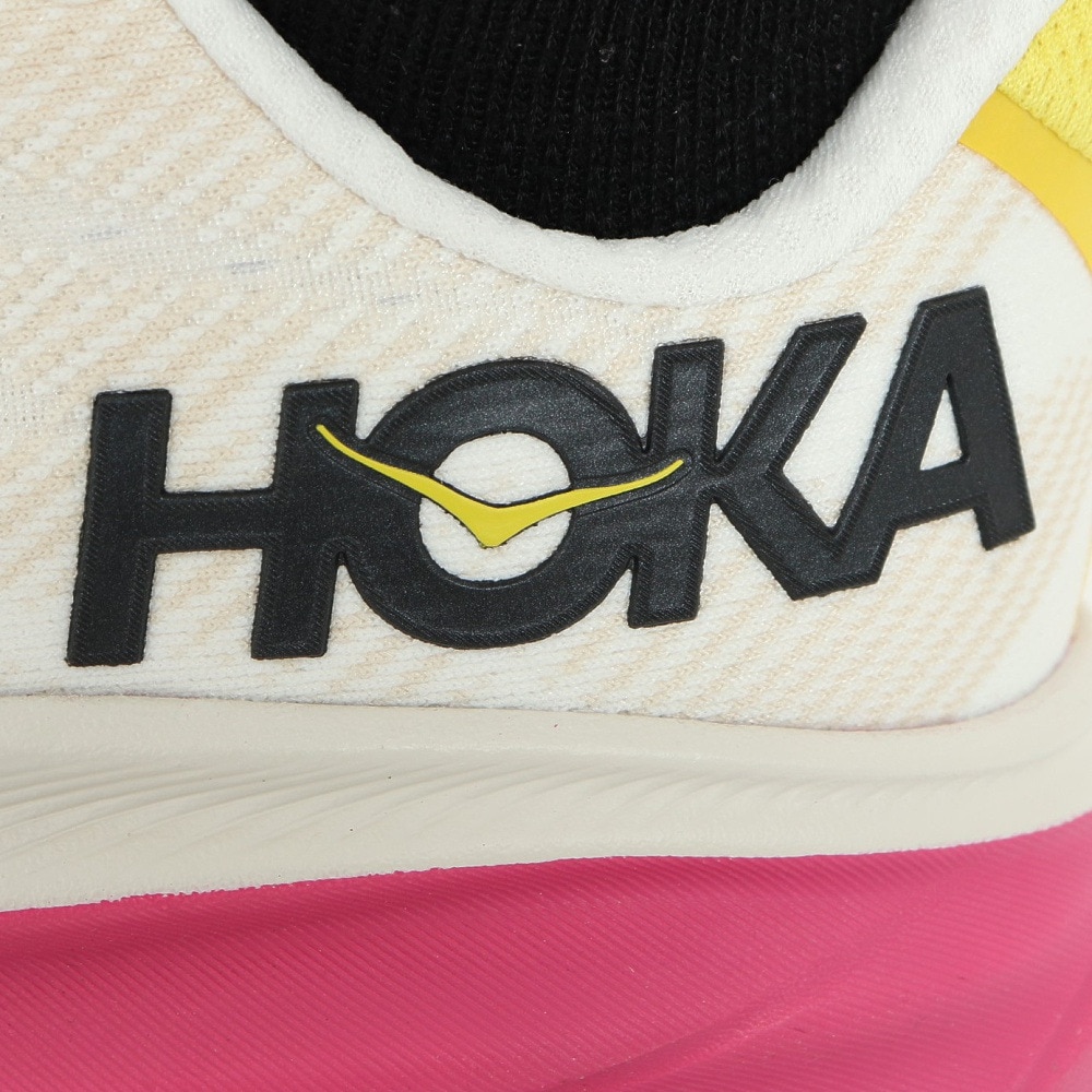 ホカ（HOKA）（レディース）ランニングシューズ クリフトン 9 レギュラー ホワイト ピンク 1127896-EBDB スニーカー トレーニング ジョギング ロード 厚底