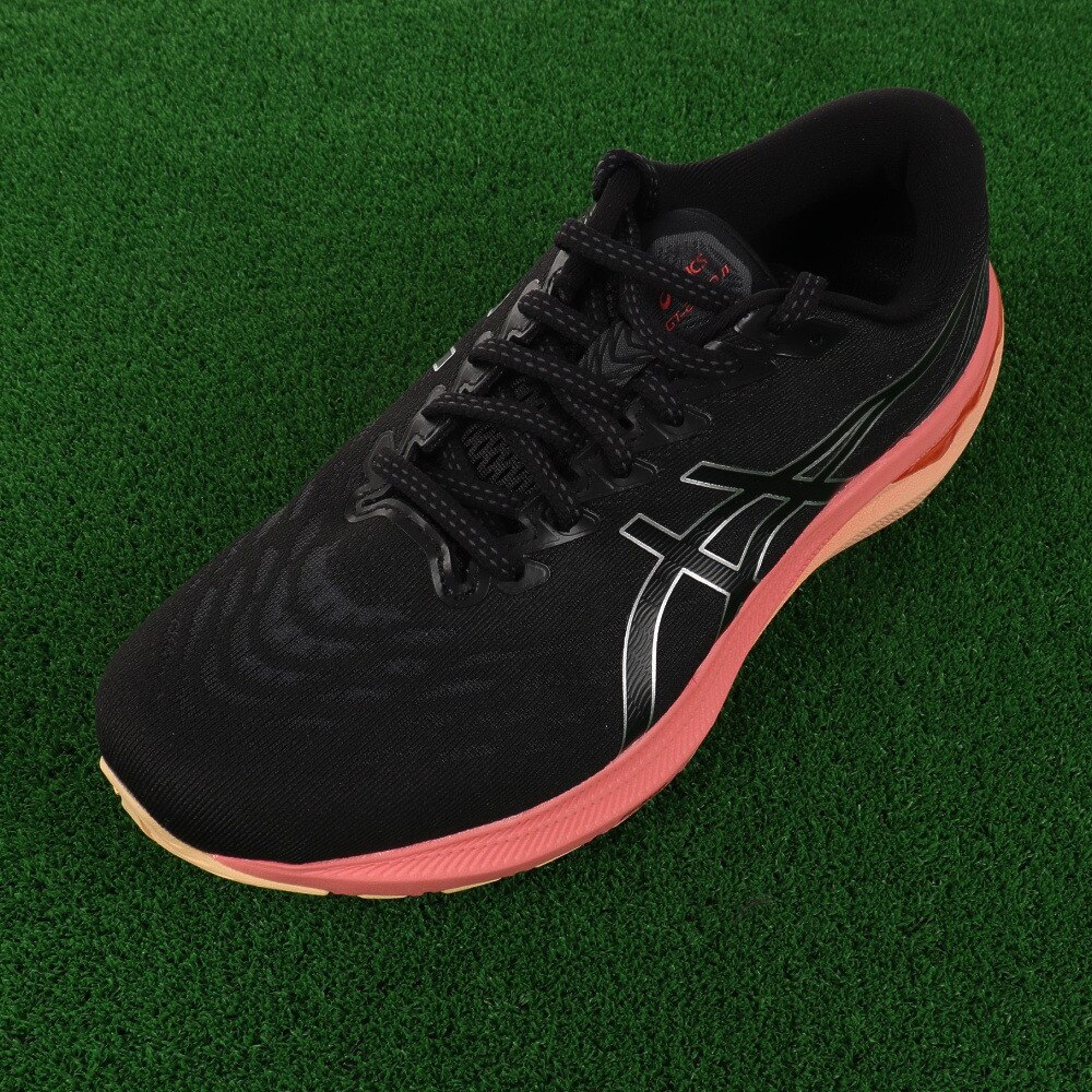 アシックス（ASICS）（レディース）ランニングシューズ  GT-2000 11 ワイド ブラック ピンク 1012B303.006 スニーカー トレーニング ジョギング 軽量 部活