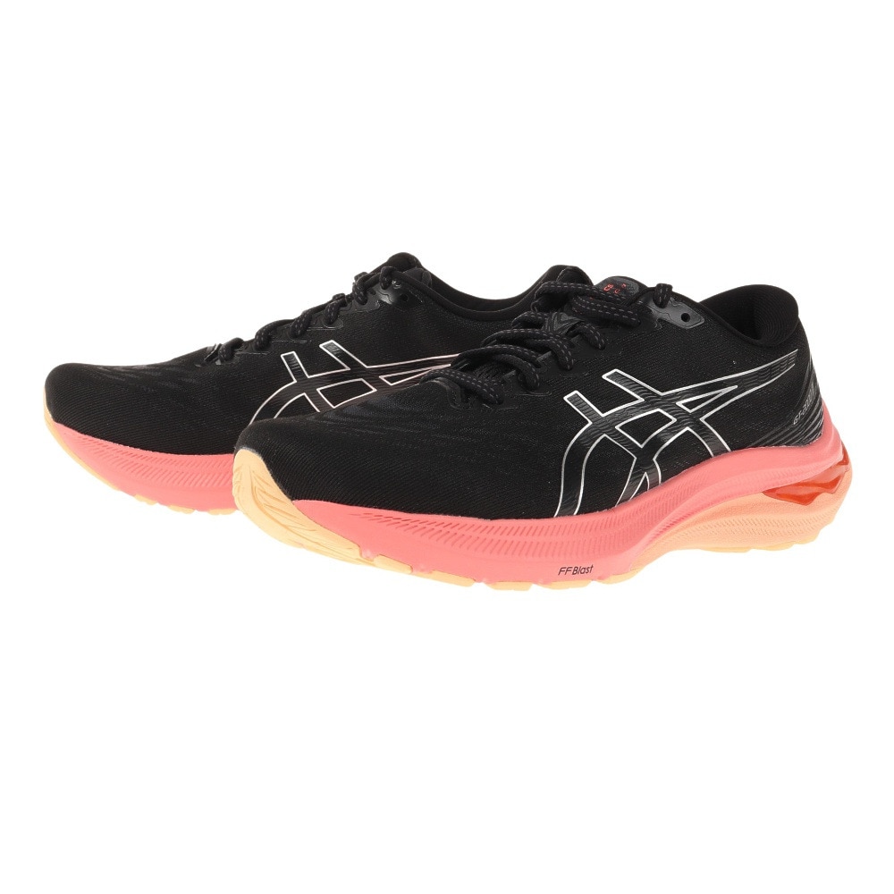 アシックス（ASICS）（レディース）ランニングシューズ  GT-2000 11 ワイド ブラック ピンク 1012B303.006 スニーカー トレーニング ジョギング 軽量 部活