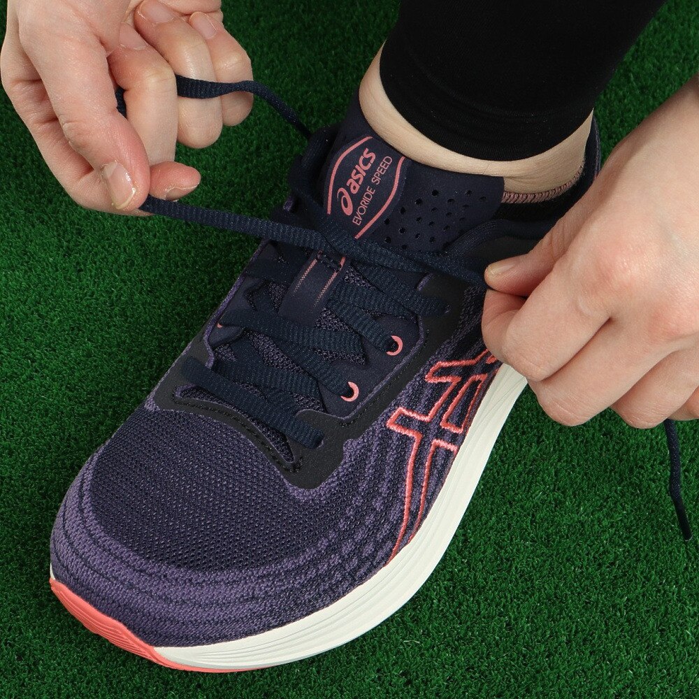 アシックス（ASICS）（レディース）ランニングシューズ エボライド スピード ネイビー 1012B432.400 スニーカー ジョグ トレーニング ウォーキング 軽量