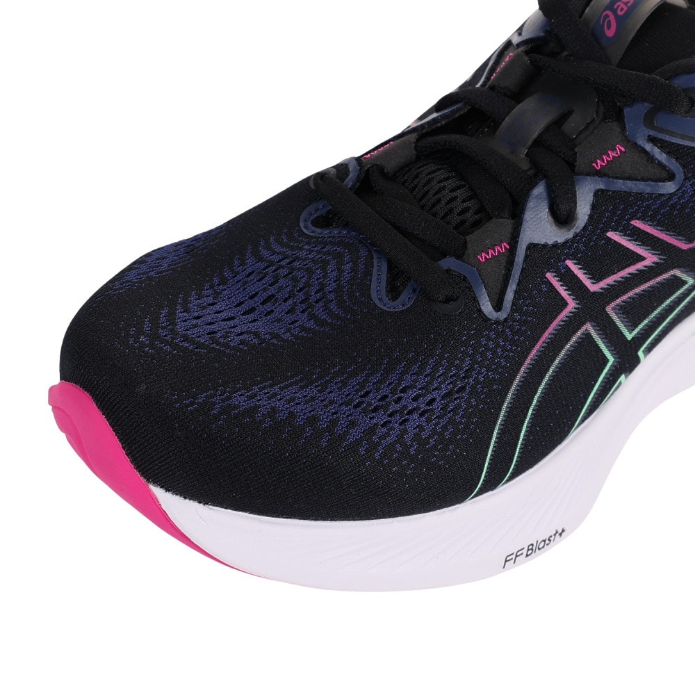 アシックス（ASICS）（レディース）ランニングシューズ ゲル キュムラス 25 ブラック ピンク 1012B441.001 スニーカー ジョグ ウォーキング 軽量 クッション