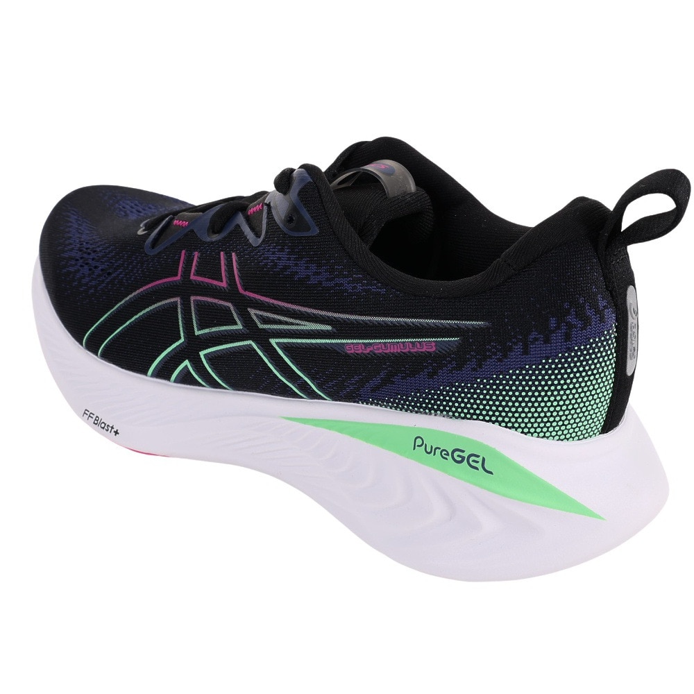 アシックス（ASICS）（レディース）ランニングシューズ ゲル キュムラス 25 ブラック ピンク 1012B441.001 スニーカー ジョグ ウォーキング 軽量 クッション