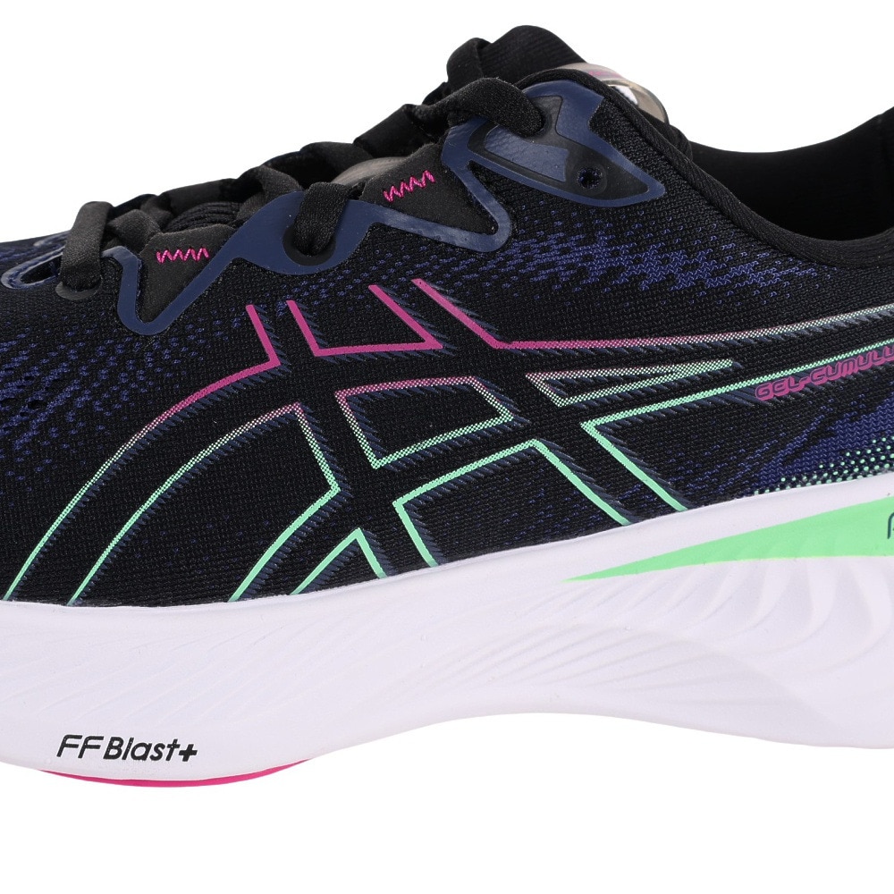 アシックス（ASICS）（レディース）ランニングシューズ ゲル キュムラス 25 ブラック ピンク 1012B441.001 スニーカー ジョグ ウォーキング 軽量 クッション