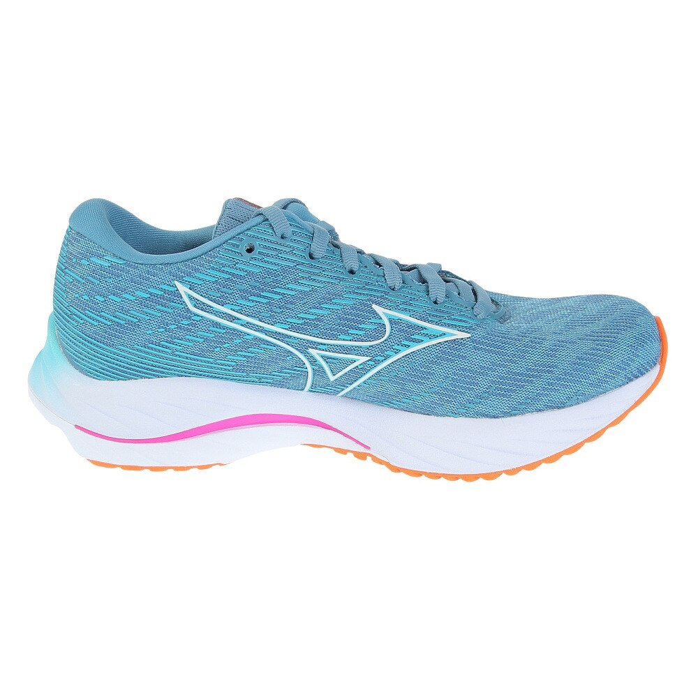 ミズノ（MIZUNO）（レディース）ランニングシューズ ウエーブ ライダー26 ブルー オレンジ J1GD220371 スニーカー ジョギング トレーニング 