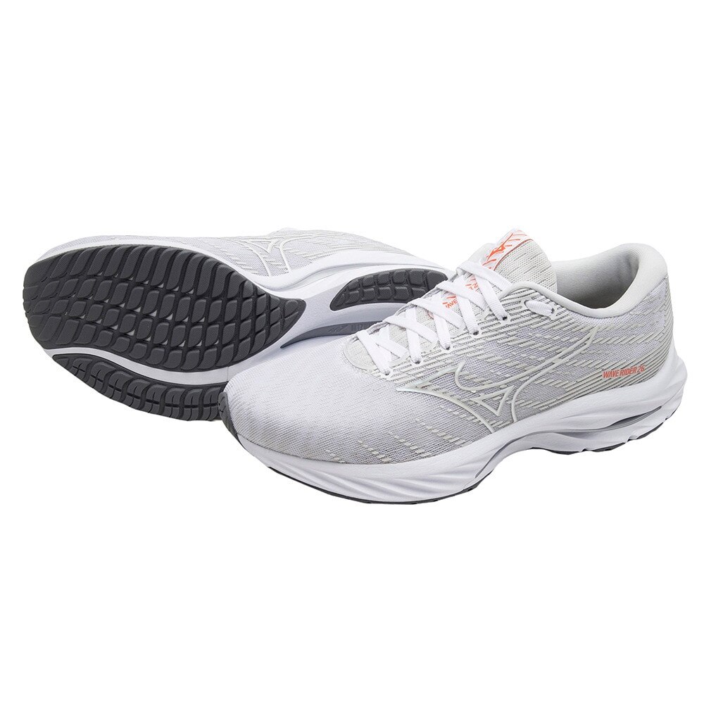 ミズノ（MIZUNO）（レディース）ランニングシューズ ウエーブライダー26 SW ホワイト J1GD220678 スニーカー ジョキング トレーニング 厚底 プレート