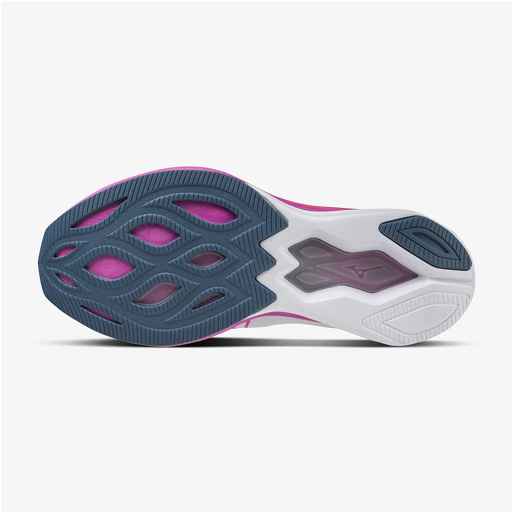 ミズノ（MIZUNO）（レディース）ランニングシューズ ウエーブリベリオンソニック ホワイト ピンク J1GD233072 スニーカー プレート トレーニング 部活 