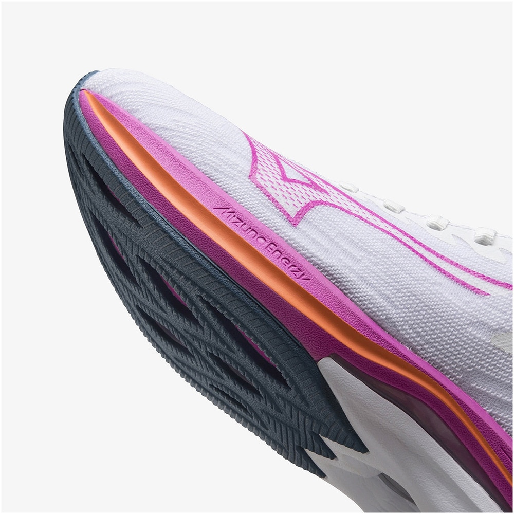 ミズノ（MIZUNO）（レディース）ランニングシューズ ウエーブリベリオンソニック ホワイト ピンク J1GD233072 スニーカー プレート トレーニング 部活 