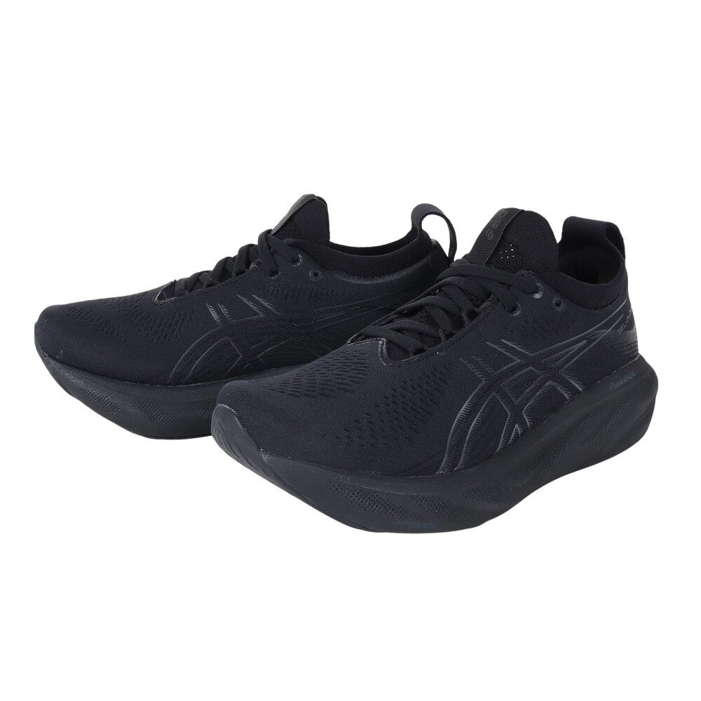 アシックス（ASICS）（レディース）ランニングシューズ ゲル ニンバス 25 ブラック 1012B356.002 スニーカー ジョギング トレーニング クッション