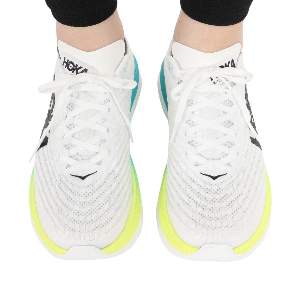 ホカ（HOKA）（レディース）ランニングシューズ マッハ5 ホワイト ブルー レギュラー 1127894-WBGL スニーカー ジョグ トレーニング 軽量 弾力性 反発力