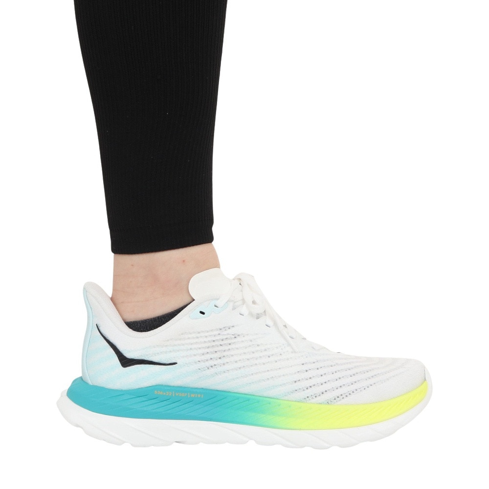 ホカ（HOKA）（レディース）ランニングシューズ マッハ5 ホワイト ブルー レギュラー 1127894-WBGL スニーカー ジョグ トレーニング 軽量 弾力性 反発力