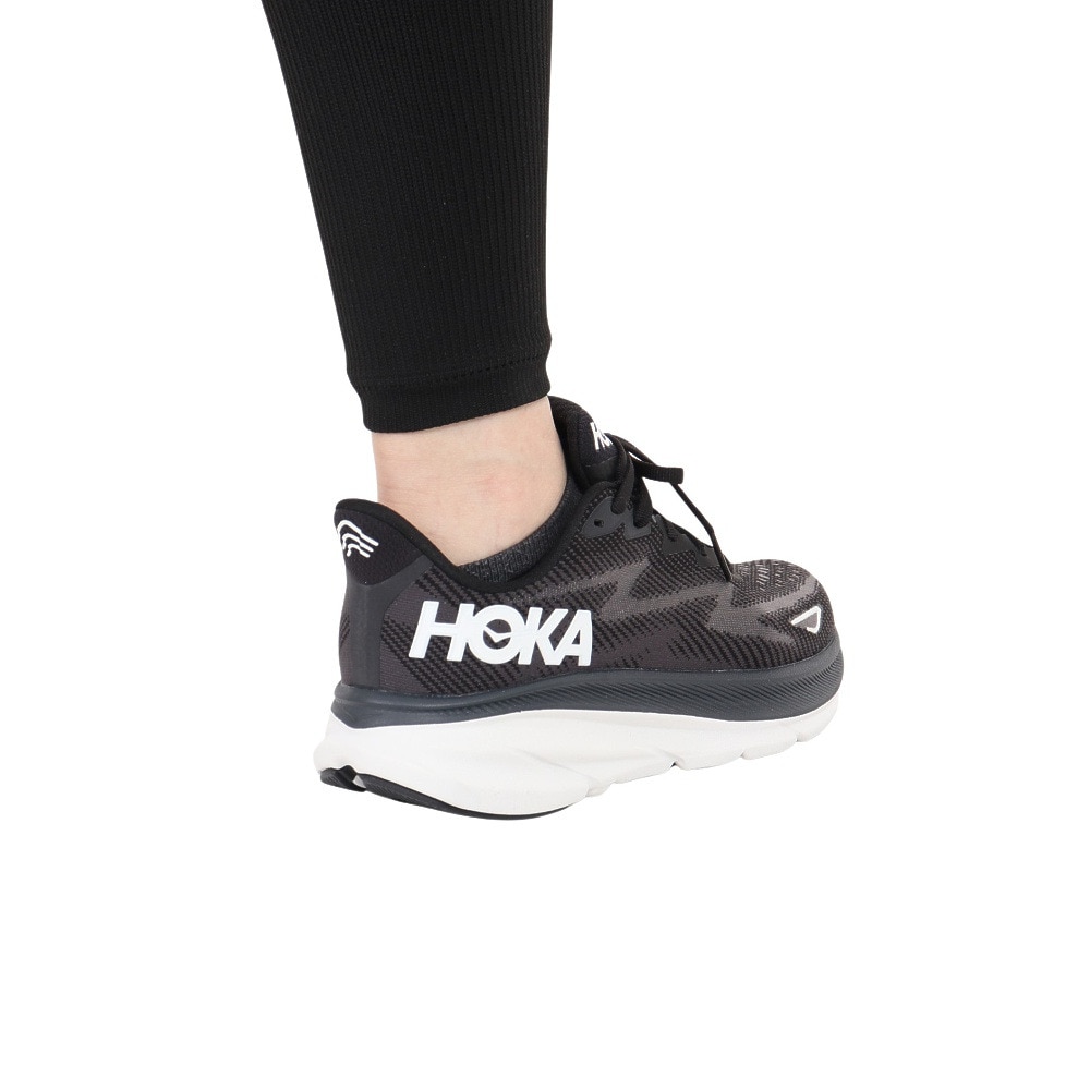 ホカ（HOKA）（レディース）ランニングシューズ クリフトン9 レギュラー ブラック 1127896-BWHT スニーカー ジョギング トレーニング 軽量 クッション性