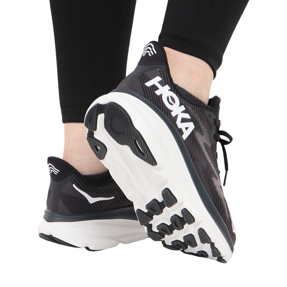 ホカ（HOKA）（レディース）ランニングシューズ クリフトン9 レギュラー ブラック 1127896-BWHT スニーカー ジョギング トレーニング 軽量 クッション性